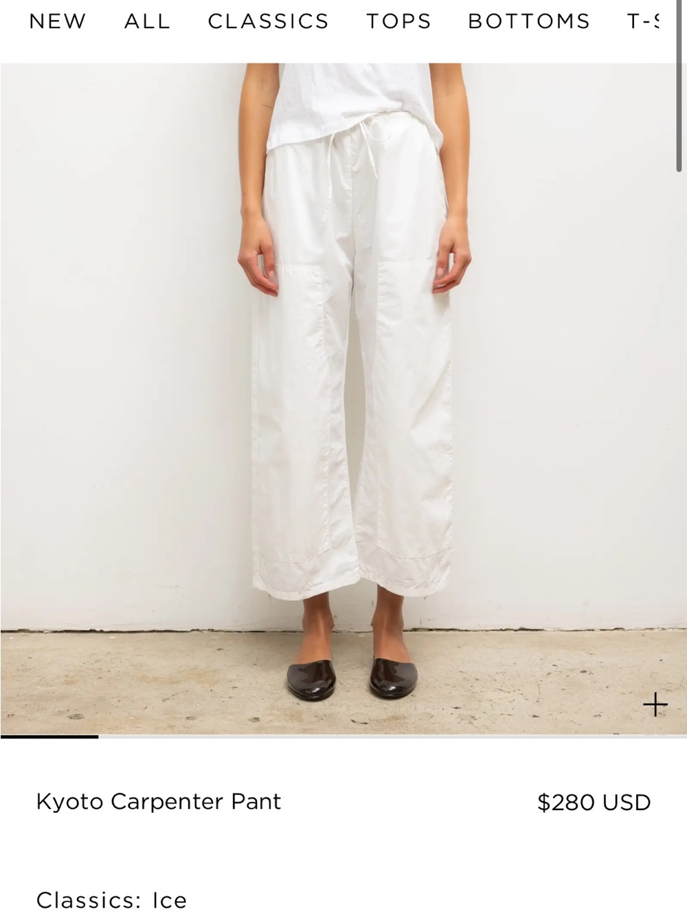 LESET Wide-Leg Carpenter Pant — White